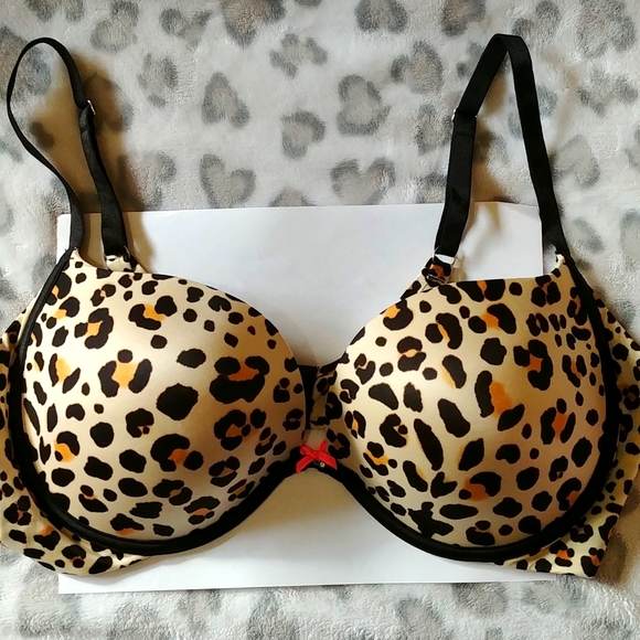 Victoria's Secret Other - Black/Tan LEOPARD PLUNG VICTORIA SECRET BRA 38C